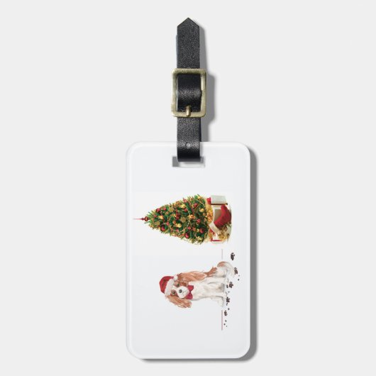 Étiquette À Bagage Cavalier King Charles Spaniel Funny Christmas Chie (Devant Vertical)