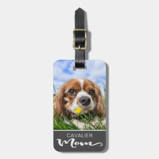 Étiquette À Bagage Cavalier King Charles Spaniel Maman Photo de Chien