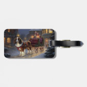 Étiquette À Bagage Cavalier King Charles Spaniel Noël Festive (Dos horizontal)