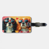 Étiquette À Bagage Cavalier King Charles Spaniel Saint-Valentin (Dos horizontal)