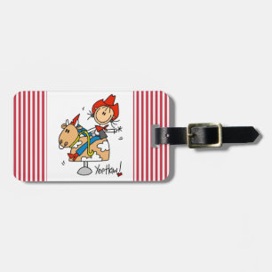 Étiquette À Bagage Cavalière Stick Figure Yee Haw T-shirts et Cadeaux