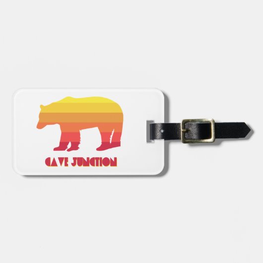 Étiquette À Bagage Cave Junction Oregon Rainbow Bear (Devant horizontal)