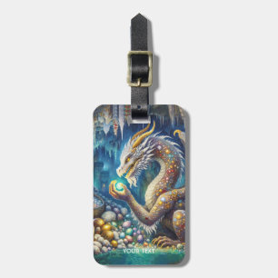 Étiquette À Bagage Caverne en pierre de Dragon Imaginaire mignonne