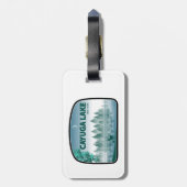 Étiquette À Bagage Cayuga Lake New York Deer (Dos Vertical)