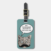 Étiquette À Bagage 'Ce Bagage appartient à' chat (Devant Vertical)
