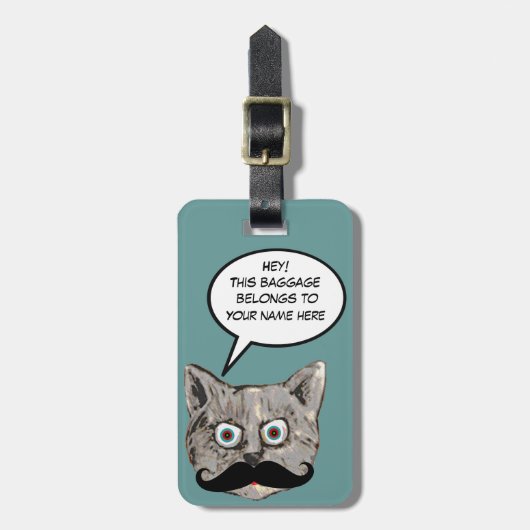 Étiquette À Bagage 'Ce Bagage appartient à' chat (Devant Vertical)