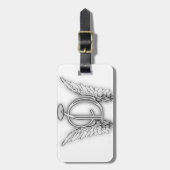 Étiquette À Bagage Ce dernier initial de l'alphabet D d'ange s'envole (Devant Vertical)