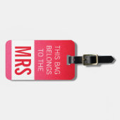 Étiquette À Bagage Ce sac appartient à Mme rose indien (Devant horizontal)