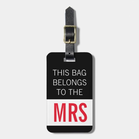 Étiquette À Bagage Ce sac appartient à Mme rose indien (Devant Vertical)