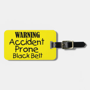 Étiquette À Bagage Ceinture noire à risque d'accident