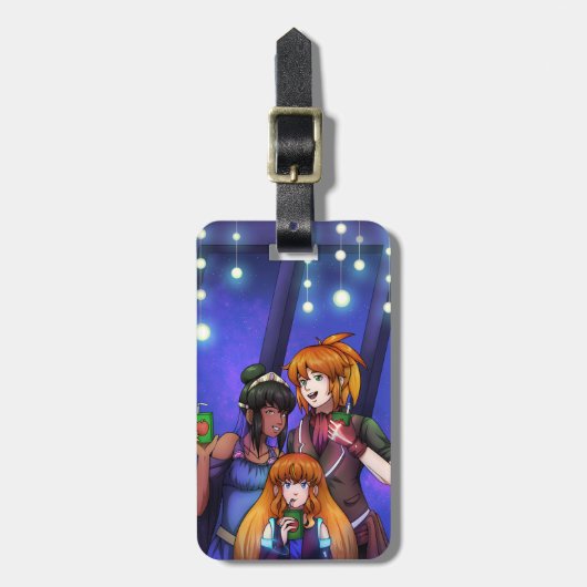 Étiquette À Bagage Célébration du nouvel an spatial (Devant Vertical)