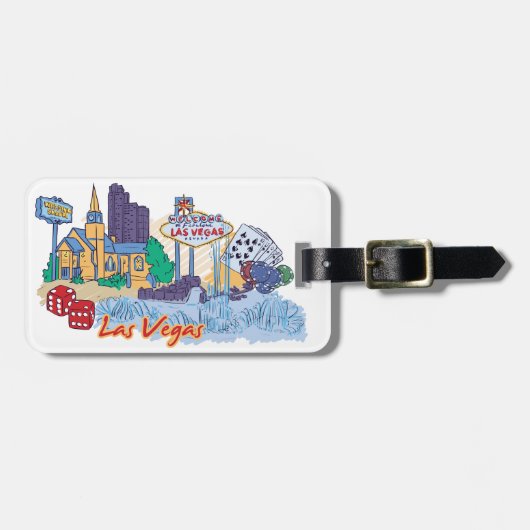 Étiquette À Bagage Célèbre ville de Las Vegas (Devant horizontal)