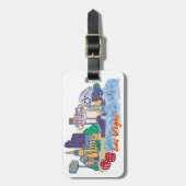 Étiquette À Bagage Célèbre ville de Las Vegas (Devant Vertical)