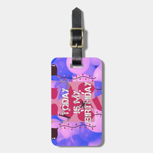 Étiquette À Bagage Célébrer Mes Bénédictions Joyeuses d'Anniversaire (Devant Vertical)