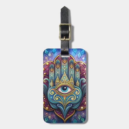 Étiquette À Bagage Celestial Hamsa (Devant Vertical)