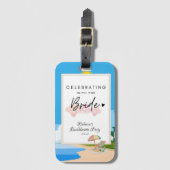 Étiquette À Bagage Célibataire à la plage | Enterrement de vie de jeu (Devant Vertical)