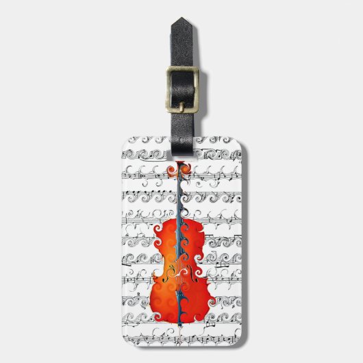 Étiquette À Bagage Cello & I Rock!_ (Devant Vertical)