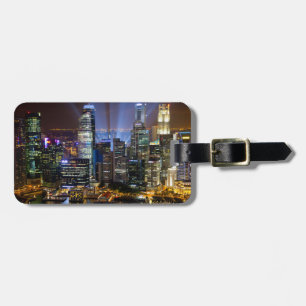 Étiquette À Bagage Centre-ville de Singapour la nuit