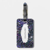 Étiquette À Bagage Cercles abstraits tirés par la main, bleu, (Dos Vertical)