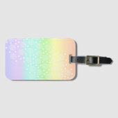 Étiquette À Bagage Cercles arc-en-ciel pastel en cercles (Devant Horizontal)