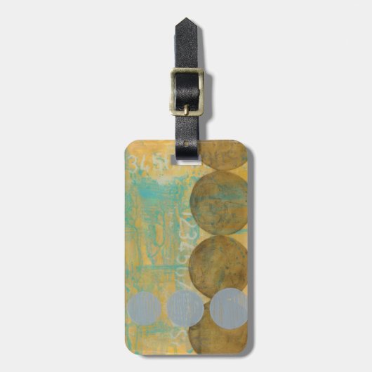 Étiquette À Bagage Cercles Brown et gris foncés avec des nombres (Devant Vertical)