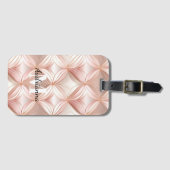 Étiquette À Bagage Cercles Chic Blush Pink Gold Glam (Devant Horizontal)