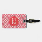 Étiquette À Bagage Cercles d'infinité rouge et blanc (Devant horizontal)