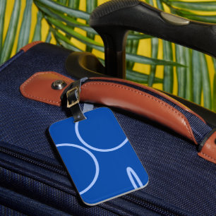 Étiquette À Bagage Cercles et Boucle sur Étiquette de Bagage Bleue