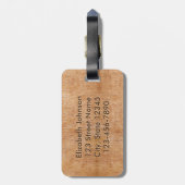 Étiquette À Bagage Cercles floraux en bois sculpté Mandala Personnali (Dos Vertical)