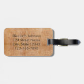 Étiquette À Bagage Cercles floraux en bois sculpté Mandala Personnali (Dos horizontal)