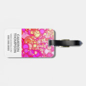 Étiquette À Bagage Cercles rétro photo personnalisés (Dos horizontal)