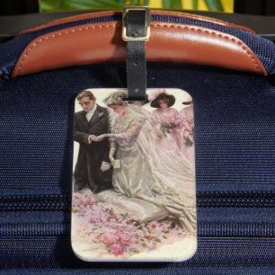 Étiquette À Bagage Cérémonie de mariage victorien vintage de la marié