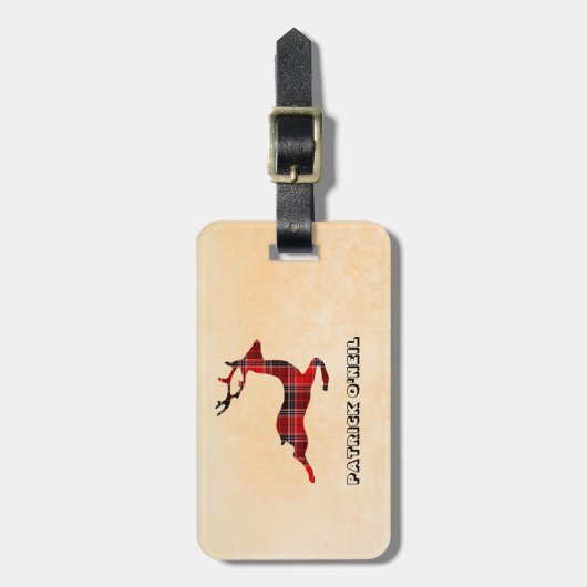 Étiquette À Bagage Cerf à plaqué monogramme (Devant Vertical)