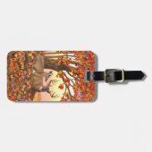 Étiquette À Bagage Cerf blanc en automne Nouvelle-Angleterre Couleurs (Devant horizontal)