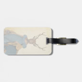 Étiquette À Bagage Cerf En Robe Bleue 2 (Dos horizontal)