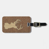 Étiquette À Bagage Cerfs communs de trophée avec des andouillers (Devant horizontal)