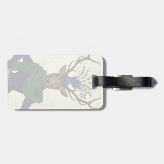 Étiquette À Bagage Cerfs communs et Fascinator 2 (Dos horizontal)