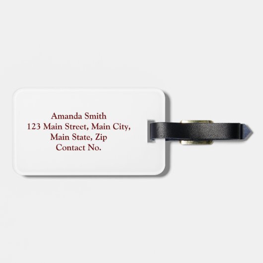 Étiquette À Bagage Cerise (Dos horizontal)