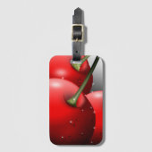 Étiquette À Bagage Cerises avec gouttes de ragoût (Devant Vertical)