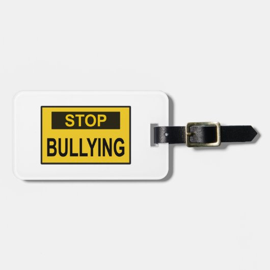 Étiquette À Bagage Cesser le signe d'intimidation jaune (Devant horizontal)