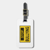 Étiquette À Bagage Cesser le signe d'intimidation jaune (Devant Vertical)