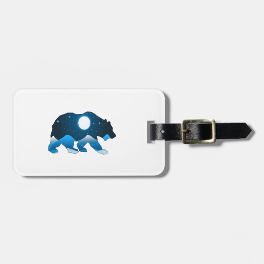 ÉTIQUETTE À BAGAGE CET OURS GRIS CE SOIR (Devant horizontal)