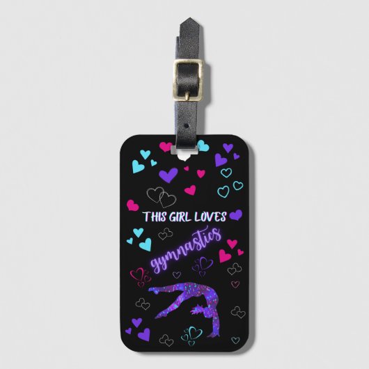 Étiquette À Bagage Cette Fille Aime La Gymnastique (Devant Vertical)