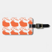 Étiquette À Bagage Chaise Motif orange du milieu du siècle Silhouette (Devant horizontal)
