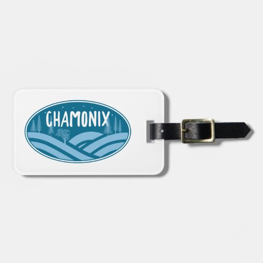 Étiquette À Bagage Chamonix France Outdoors (Devant horizontal)