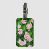 Étiquette À Bagage Champ de tulipes roses (Devant Vertical)