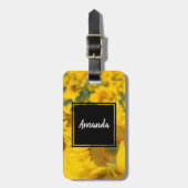 Étiquette À Bagage Champ jaune de tournesols photo (Devant Vertical)