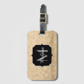 Étiquette À Bagage Champagne or fausse parties scintillant scintille  (Devant Vertical)