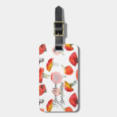 Étiquette À Bagage Champignons d'aquarelle motif de chute (Devant Vertical)