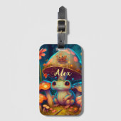 Étiquette À Bagage Champignons de grenouille mignon magiques (Devant Vertical)